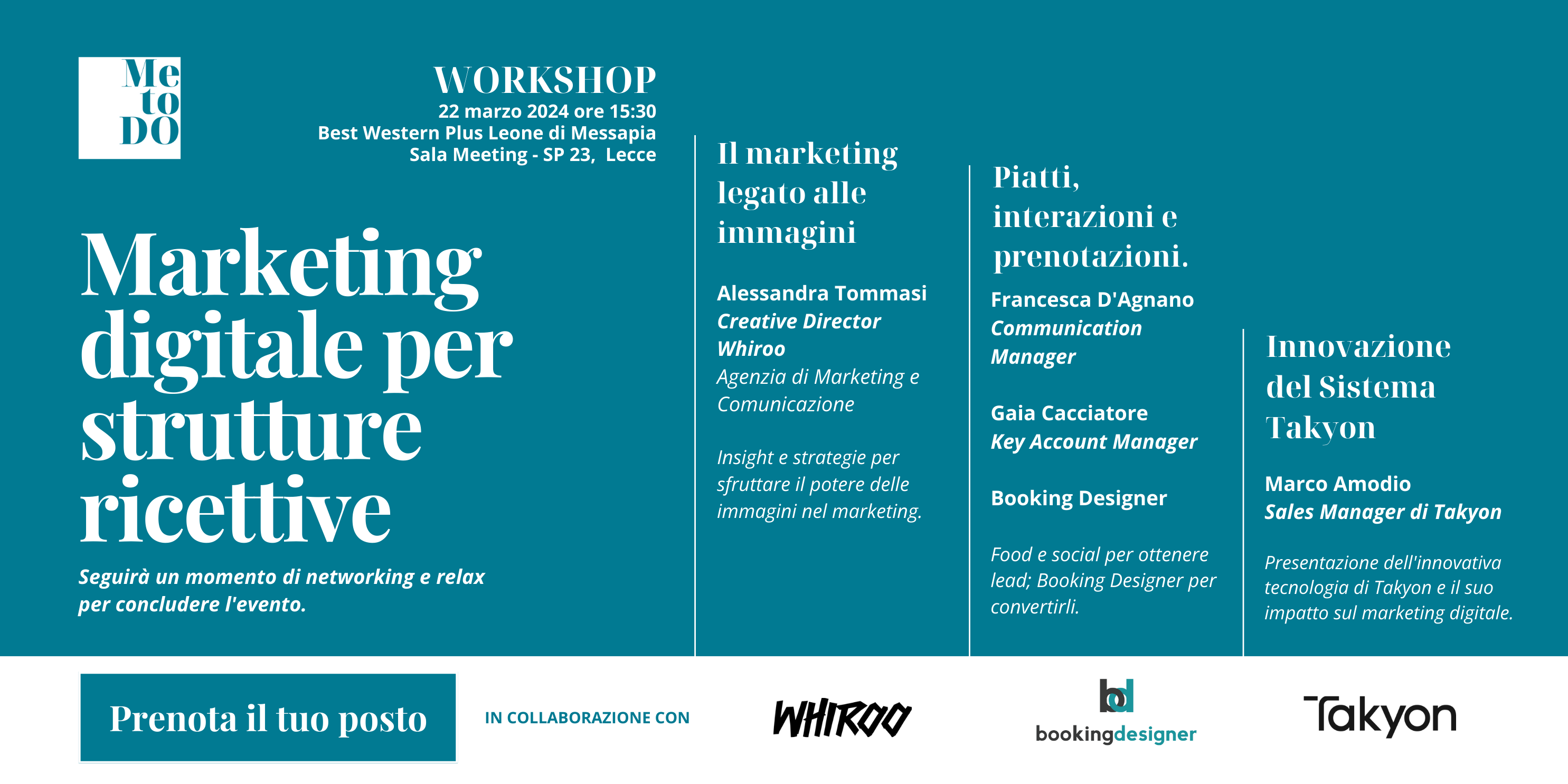 Workshop Metodo Marketing per strutture riucettive